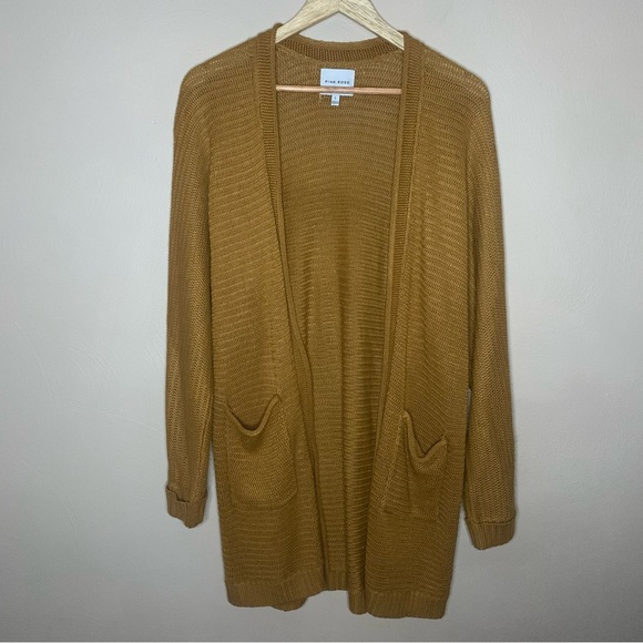 Pink Rose Sweater Cardigan Knit Size Large - Picture 1 of 6